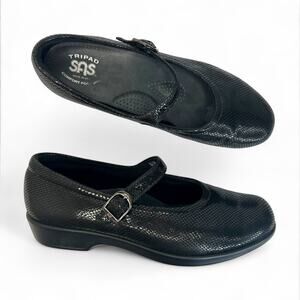 SAS Women's Maria Mary Jane Shoes Size US 8.5 M Black Snake Dress Shoes
